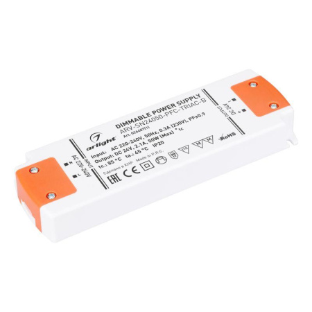 Блок питания ARV-SN24050-PFC-TRIAC-B 24В 2.1А 50Вт IP20 пластик  026407(1)