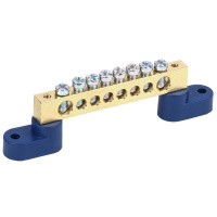 Шина "N" нулевая 8х12мм на двух угловых синих изоляторах 8 групп  11-2333