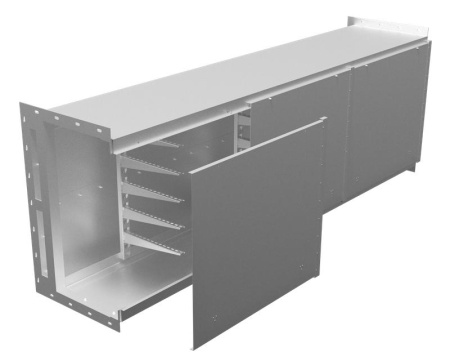 Короб ККБ-П-0.95/0.6-3 3м 1.5мм кабельный блочный (рама 63х5мм краска; обшивка оцинк.)  KKB.P.96.3015.RAL/ZN