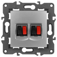 Розетка аудио 2мод. 14-3112-03 Elegance алюм. ЭРА Б0034328