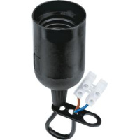 Патрон пластиковый подвесной Е27 с клеммной колодкой черн.  TKE-C05-PPL/KK-27