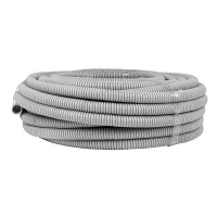 Труба гофрированная ПВХ d25мм с протяжкой сер. (уп.25м) Plast PROxima  tg-z-25-25n