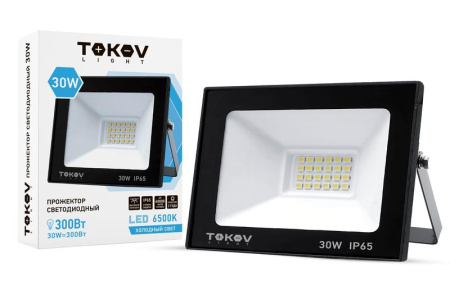 Прожектор светодиодный 30Вт 1700лм 6500К IP65 черн. (TKL)  TKL-FL/LED-30-6.5K-IP65