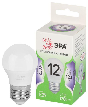 Лампа светодиодная GREEN LINE P45-12W-865-E27 GL E27 12Вт шар свет холод.  Б0067052