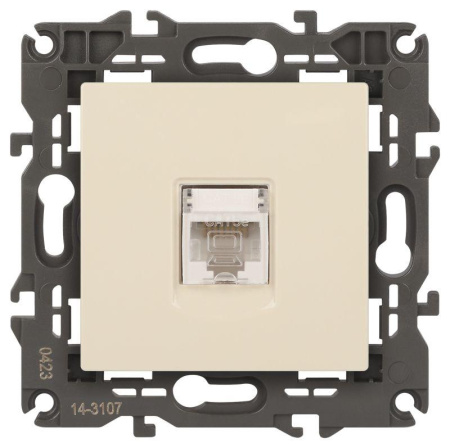Розетка компьютерная 1-м Elegance 14-3107-02 RJ45 IP20 механизм сл. кость  Б0034303
