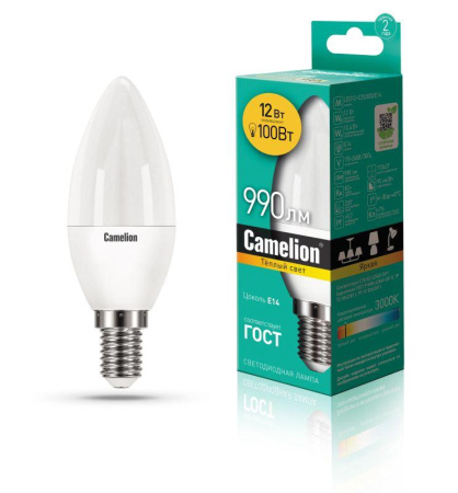Лампа светодиодная LED12-C35/830/E14 12Вт 220В  13687
