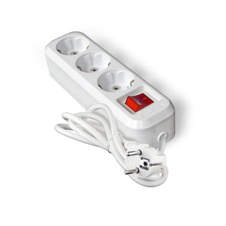Удлинитель 3х3м с заземл. IP20 S-303А ПВС 3х1.5 с выкл.  1726