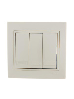Выключатель 3-кл. СП Mira 10А IP20 со вставкой крем.  701-0303-109