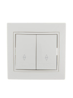 Переключатель проходной 2-кл. СП Mira 10А IP20 с бел.вставкой бел.  701-0202-106