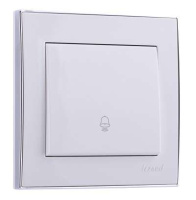 Кнопка звонка Rain с хром. боковой вставкой бел.  703-0225-103