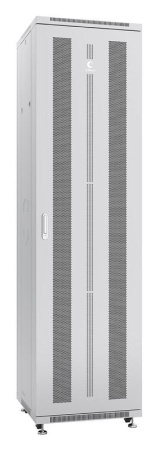 Шкаф монтажный телекоммуникационный напольный ND-05C-47U60/80 19дюйм для распред. и серверн. оборудования 47U 600х800х2277мм передн. и задн. перфорир. двери ручка с замком сер. (RAL 7035)  7865c