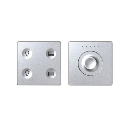 Комплект выключателя 4-кл. сенсорн. + регулятор Т2 KNX; RJ12 алюм. 82 Sense 8400654-093