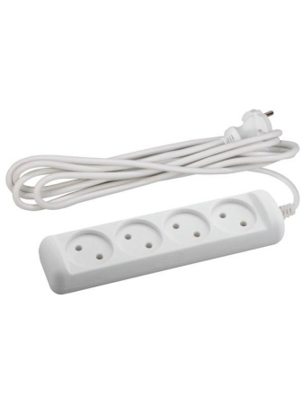 Удлинитель 4х5м без заземл. 6А IP20 UX(6)-4-5m ПВС 2х0.75  Б0038571