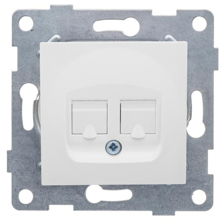 Розетка компьютерная 2-м СП Ugra RJ45 механизм бел.  С11К2-001