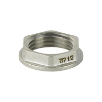 Контргайка с ребордой латунь 1/2дюйм еврослот никель  42256 Контргайка с ребордой латунь 1/2дюйм еврослот никель  42256