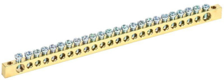 Шина PEN "земля-ноль" 6х9мм 24/2 (24группы/крепеж по краям)  YNN11-24-100