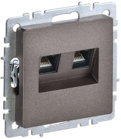 Розетка компьютерная двойн. СП RJ45 кат.6 BRITE РК11-2-БрТБ механизм бронза  BR-K20-2-K45