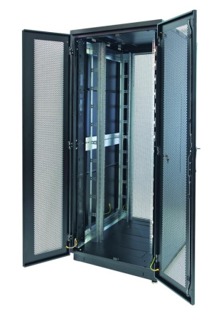 Шкаф Racknet S3000 47U 800х1000 передняя дверь перф. 2-ств. задняя дверь перф. 2-ств. черн.  60F-47-8A-35BL