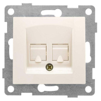 Розетка компьютерная + телефонная 2-м СП Bravo RJ45 + RJ12 механизм беж.  С10КТ-003