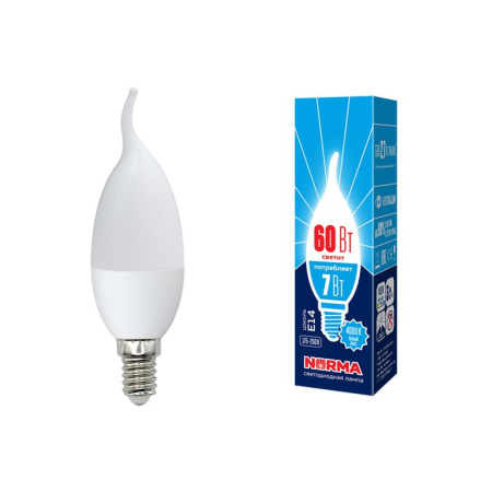 Лампа светодиодная LED-CW37-7W/WW/E14/FR/NR Norma 7Вт матовая E14 (упак. картон)  UL-00003801