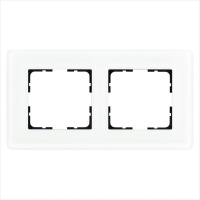 Рамка закругленная 2-м G-Glass стекло матовый бел.  G1002GW-RM