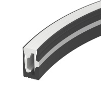 Профиль силиконовый WPH-FLEX-0612-SIDE-S8-5m BLACK силикон (уп.5м)  045782