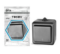 Переключатель 1-кл. ОП Dita IP54 10А 250В карбон  TKL-DT-P1-C14-IP54