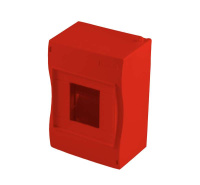 Бокс ОП 4м без защ. шторок IP40 красн.  КМ2040-02