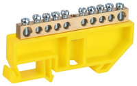 Шина NO-224-90 PE земля на DIN-изоляторе ШНИ-6х9-10-Д желт.  Б0062913
