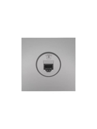 Розетка телефонная евро СП ZIMA IP20 сер. матов.  704-7488-137