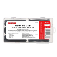 Набор трубок термоусадочных ТУТнг № 1 черн. 305шт  29-0131