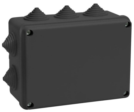 Коробка распаячная ОП 150х110х70 IP55 КМ41242 10 гермовводов черн.  UKO11-150-110-070-K02-55