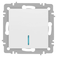 Выключатель Accent 6-102-01М с подсветкой 10А-250В IP20 СУ AL/CU бел. матов.  Б0063466