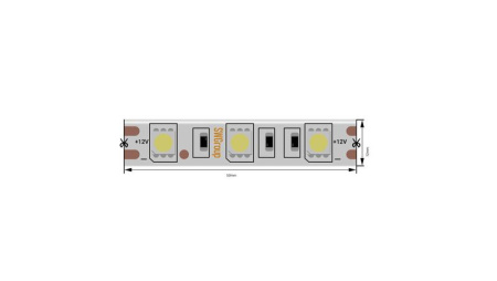 Лента светодиодная стандарт 5050 60LED/м 14.4Вт/м холод. бел. 12В IP66 со скотчем 3М (уп.5м)  00-00015652