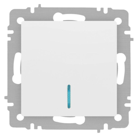 Выключатель Accent 6-102-01М с подсветкой 10А-250В IP20 СУ AL/CU бел. матов.  Б0063466