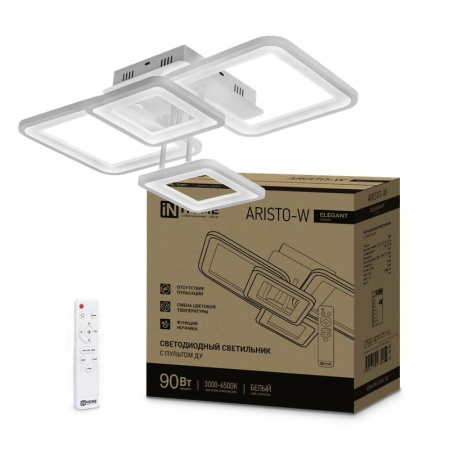 Светильник светодиодный ELEGANT ARISTO-W 90Вт 230В 3000-6500К 7000лм 535х370х151мм пульт ДУ бел.  4690612047300