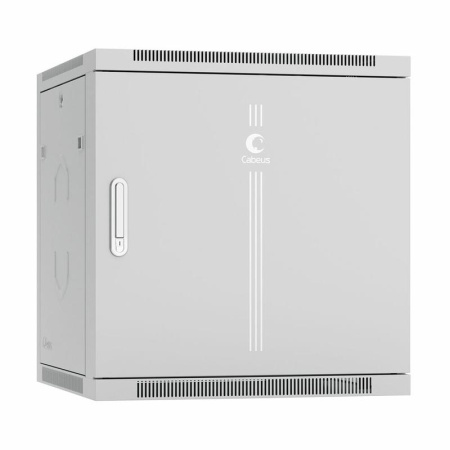Шкаф телекоммуникационный настенный SH-05F-12U60/45m-R 19дюйм 12U 600x450x635мм разобран. дверь метал. сер. (RAL 7035)  10763c
