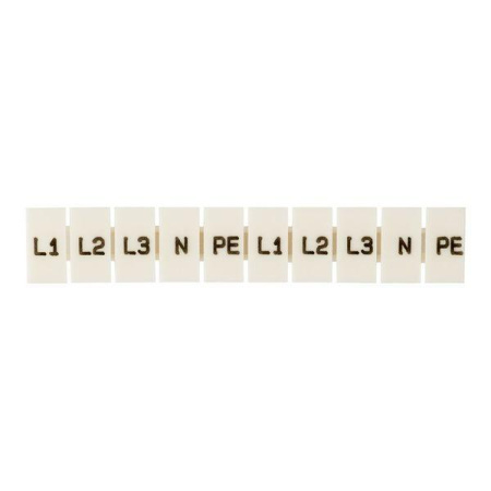 Маркеры для ST 1.5 с символами "L1. L2. L3. N. PE" (уп.100шт)  zb-st-1.5-L-1-3