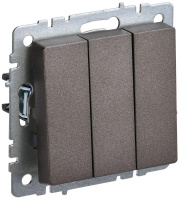Выключатель 3-кл. СП BRITE ВС10-3-0-БрТБ 10А механизм бронза  BR-V30-0-10-K45