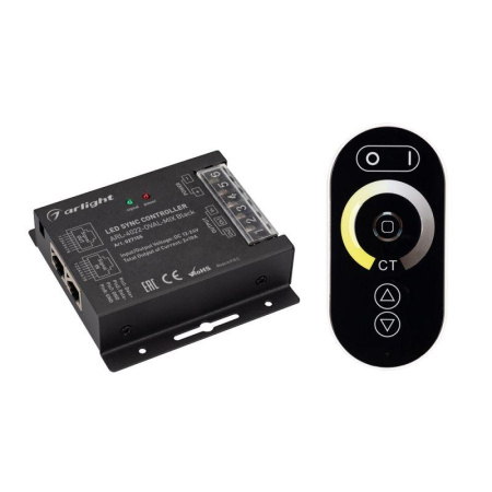 Контроллер ARL-4022-OVAL-MIX Black (12-24В 2х10А ПДУ RF) (IP20 металл)  027155