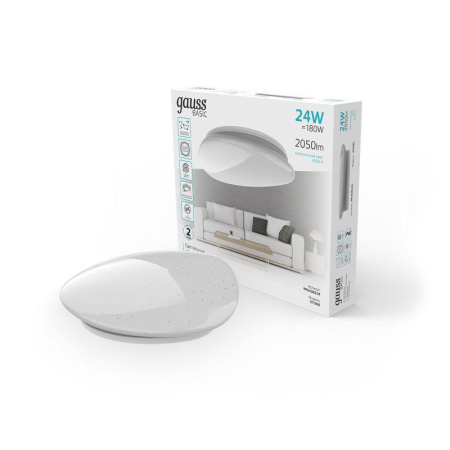Светильник светодиодный Basic 24Вт 4000К IP20 d370х90мм НПС настенно-потолочный Space Stone  995438224