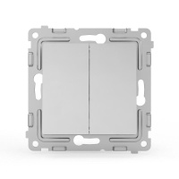 Переключатель проходной 2-кл. СП Pixel 10А IP20 механизм алюм.  TKE-PX-P2-C03