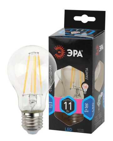Лампа светодиодная филаментная F-LED A60-11W-840-E27 11Вт A60 грушевидная 4000К нейтр. бел. E27  Б0035026