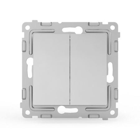 Переключатель проходной 2-кл. СП Pixel 10А IP20 механизм алюм.  TKE-PX-P2-C03