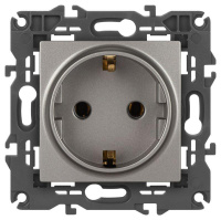 Розетка ЭРА Elegance 14-2101-16 2P+E Schuko 16А-250В титан  Б0065802 Розетка ЭРА Elegance 14-2101-16 2P+E Schuko 16А-250В титан  Б0065802
