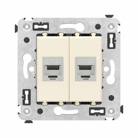 Розетка компьютерная 2-м СП Avanti "Ванильная дымка" RJ45 кат.6A без шторок экранир. механизм  4405774