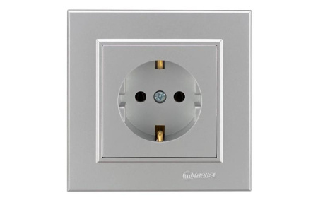 Розетка 1-м СП Karea 16А IP20 с/з сереб.  56065028