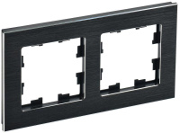 Рамка 2-м BRITE РУ-2-1-БрЧ металл черн.  BR-M22-M-K02