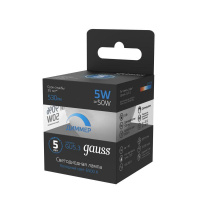 Лампа светодиодная Black 5Вт MR16 софит 6500К холод. бел. GU5.3 530лм диммир.  101505305-D