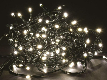 Гирлянда "Нить" 10м 100LED тепл. бел. IP20 провод зел. 230В с контроллером 8 режимов  LGDB110-1-100-10-G-S-20